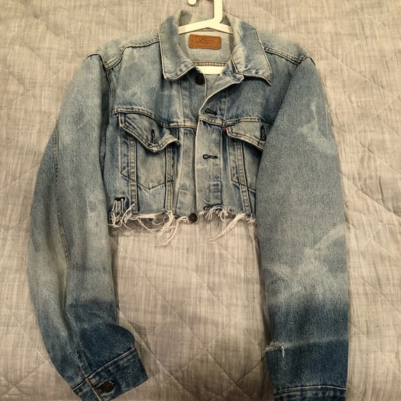 levi denim cropped jacket